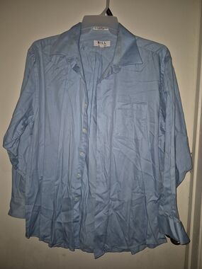 bill blass Light Blue Men's Dress Shirt with Pocket
